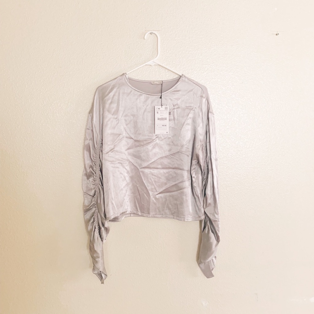 Gray Metallic Top